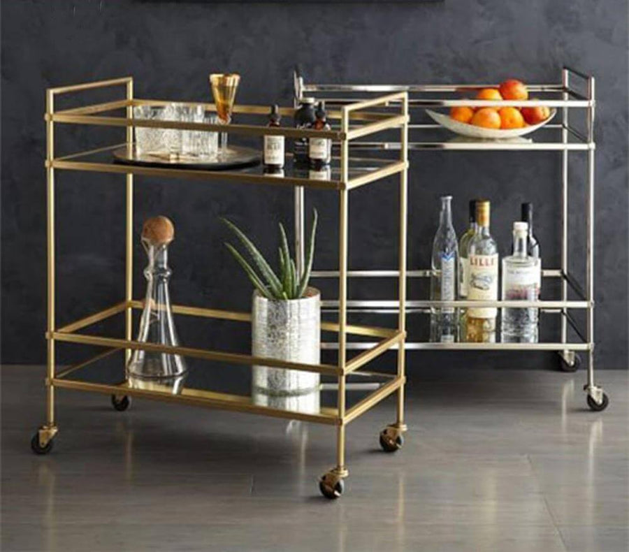 Designer Style Stainless Steel Gold Silver Dinner Side Table Organizer - Image 0