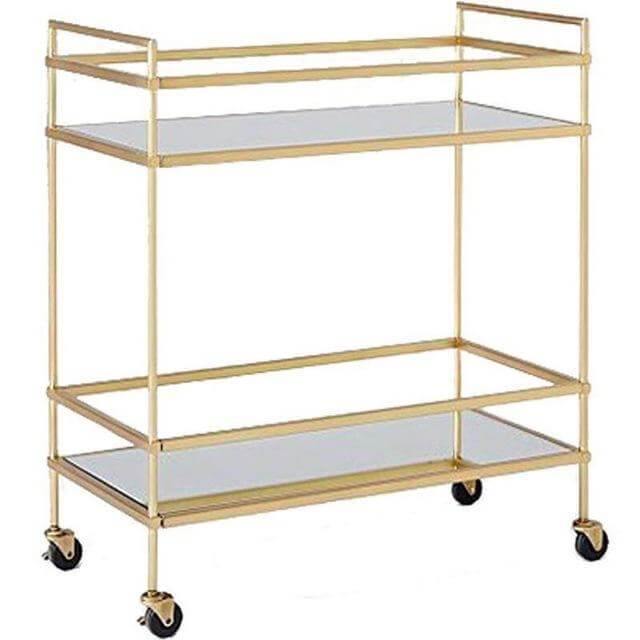 Designer Style Stainless Steel Gold Silver Dinner Side Table Organizer - Image 1