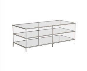 Nordic modern Glass Gold Silver Coffee Table - Image 2