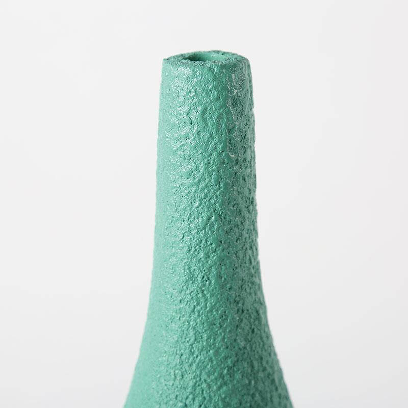 Interior Green Resin Flower Stone Vase for Home Decoration - Image 1