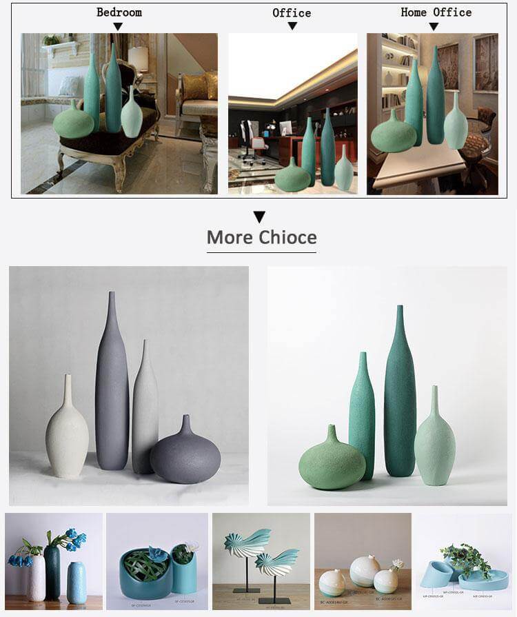 Interior Green Resin Flower Stone Vase for Home Decoration - Image 10