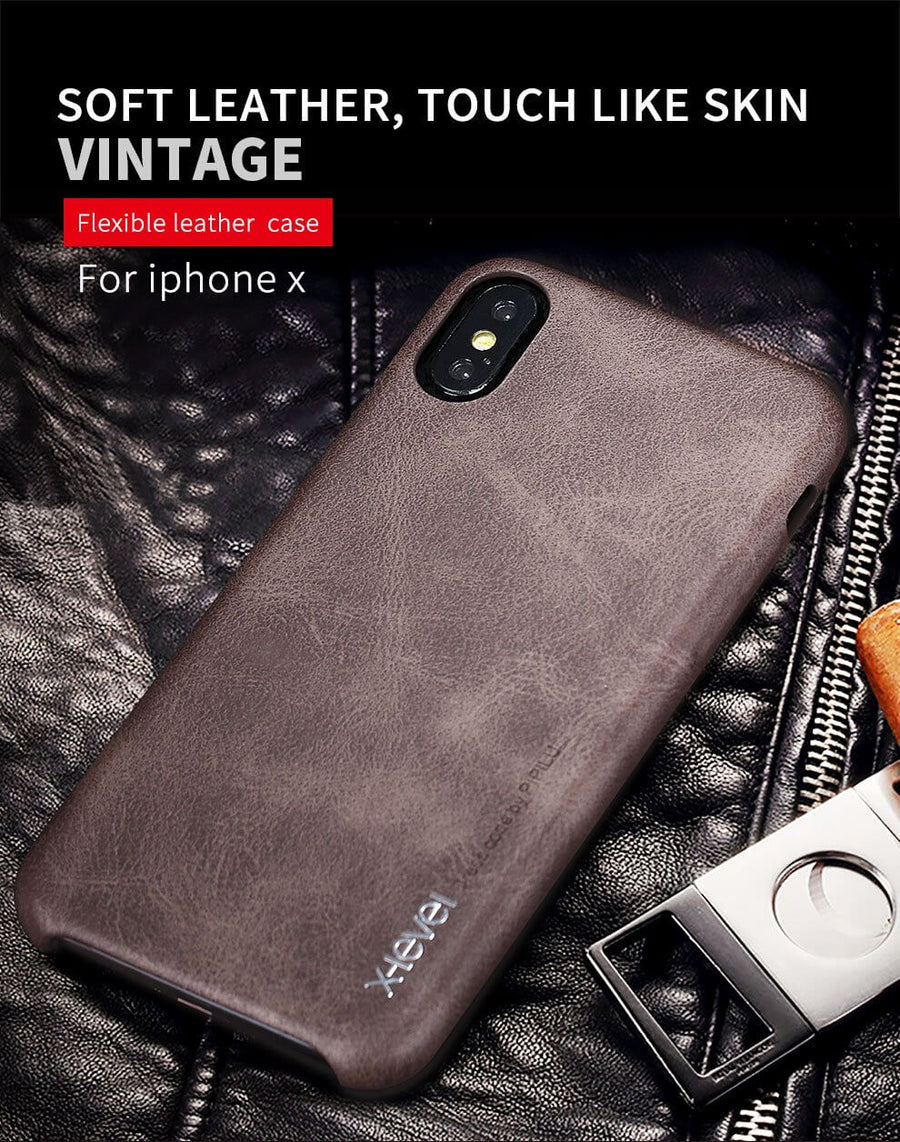 X-Level High Quality Vintage Luxury PU Leather Phone Cases For Apple IPhone X Free Shipping Cover Mobile Phone Accessories Case - Image 4
