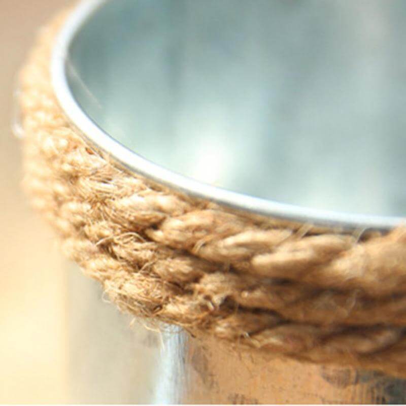 Vintage Mini Kettle Flowers Iron Bucket Vase - Image 2