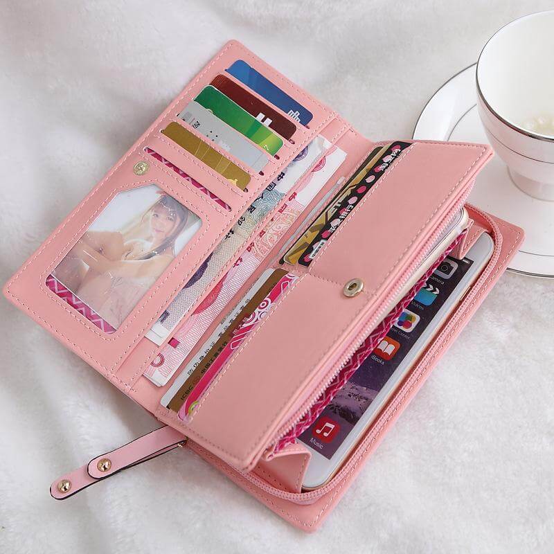 Modern Cat Stitching Zipper Wallet - Image 3