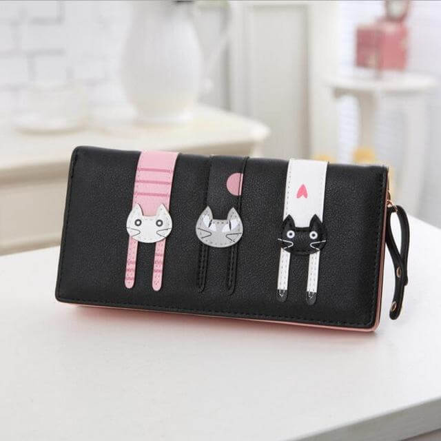 Modern Cat Stitching Zipper Wallet - Image 5