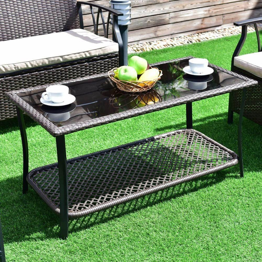 4Pcs Garden Furniture Outdoor Patio Sectional Set with Cushions - Image 3