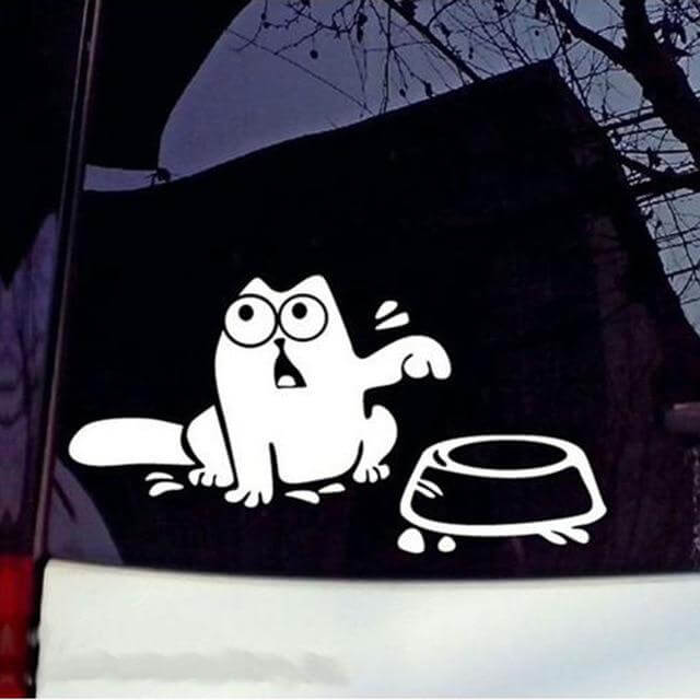 Hungry Cat Bowl Car Gas Fuel Tank Cap Cover - Image 1