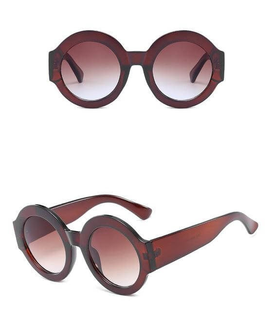 Designer Red Green Black Circle Sun Glasses - Image 4