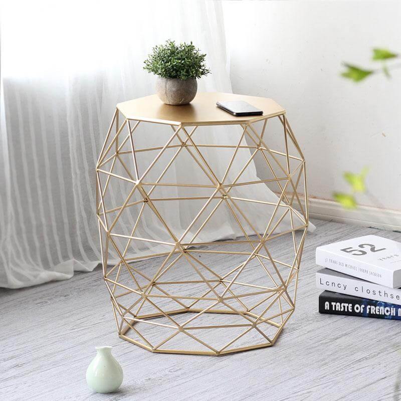 Metal Gold Color End and Side Table - Image 0