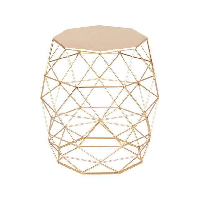 Metal Gold Color End and Side Table - Image 6