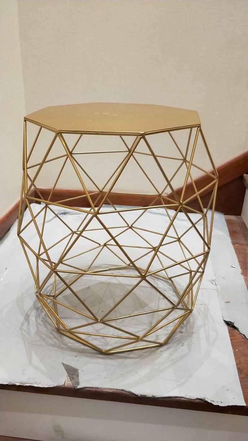 Metal Gold Color End and Side Table - Image 4