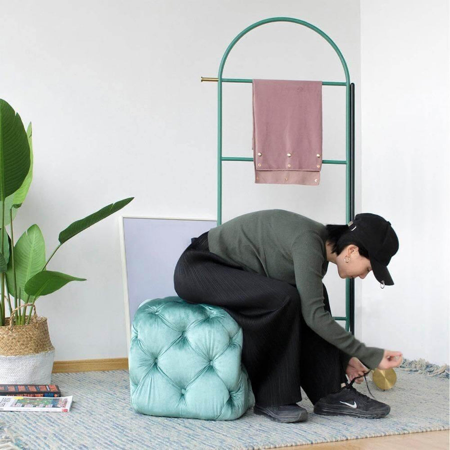 Modern Velvet Ottoman footstool - Image 2