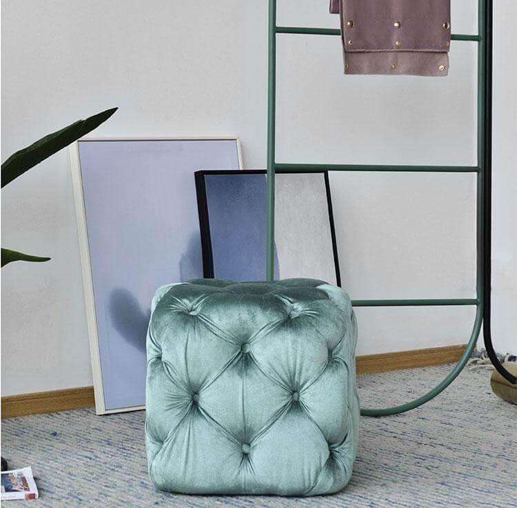 Modern Velvet Ottoman footstool - Image 1