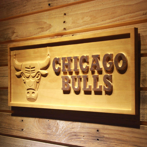 Chicago Bulls 3D Wooden Sign - Image 0