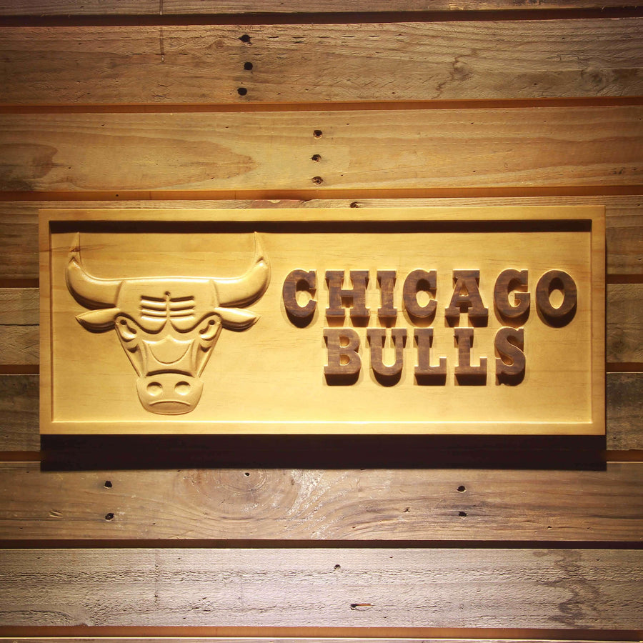 Chicago Bulls 3D Wooden Sign - Image 1
