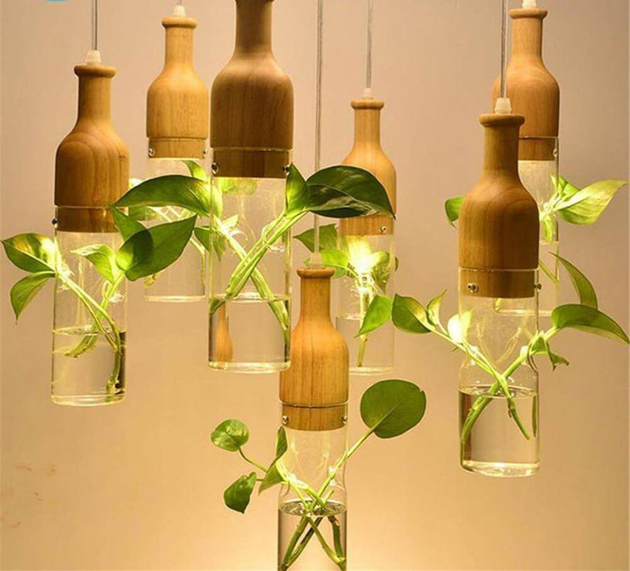Wooden Modern LED Plant Pendant Lights - Image 2