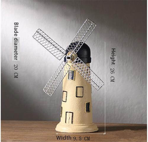 4 Colors Vintage Resin Windmill Ornaments Piggy Banks - Image 1