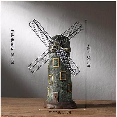 4 Colors Vintage Resin Windmill Ornaments Piggy Banks - Image 7