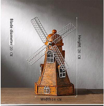 4 Colors Vintage Resin Windmill Ornaments Piggy Banks - Image 9