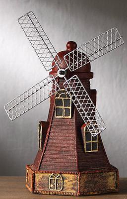 4 Colors Vintage Resin Windmill Ornaments Piggy Banks - Image 5