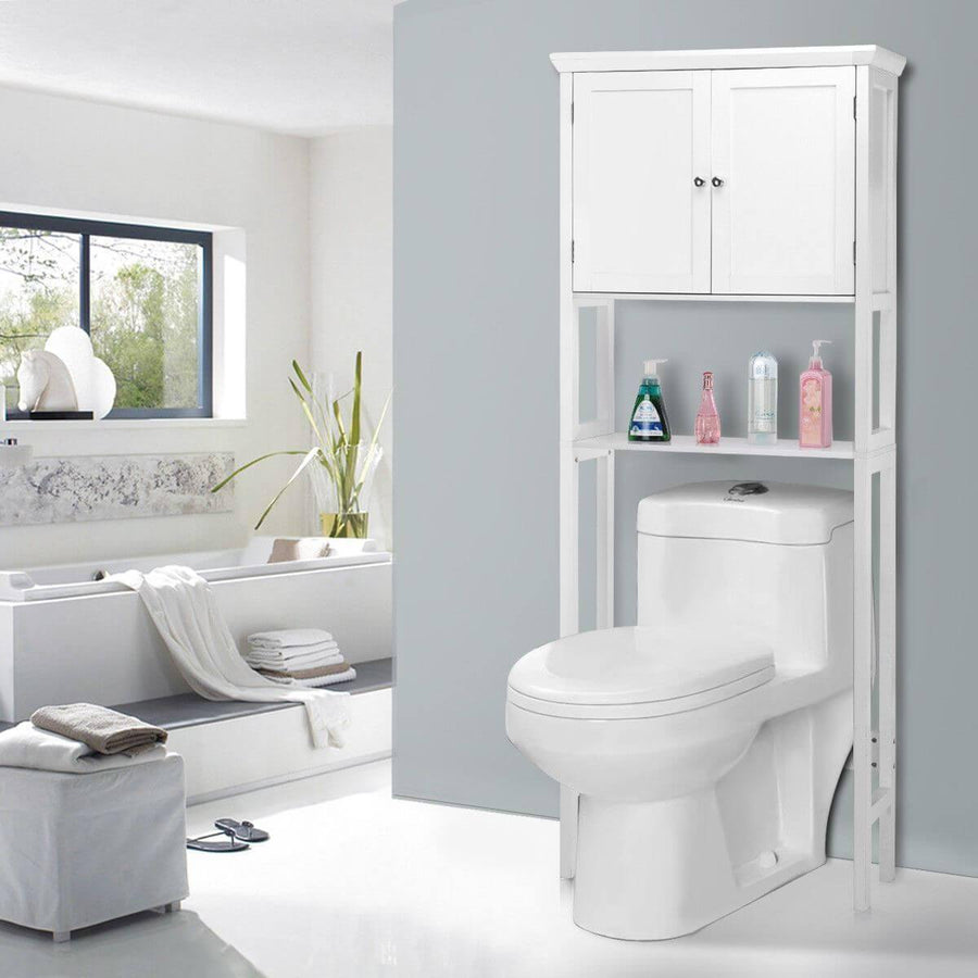 Toilet Storage Space Saver Towel Rack Shelf Modern Bathroom Cabinet Home - Image 0
