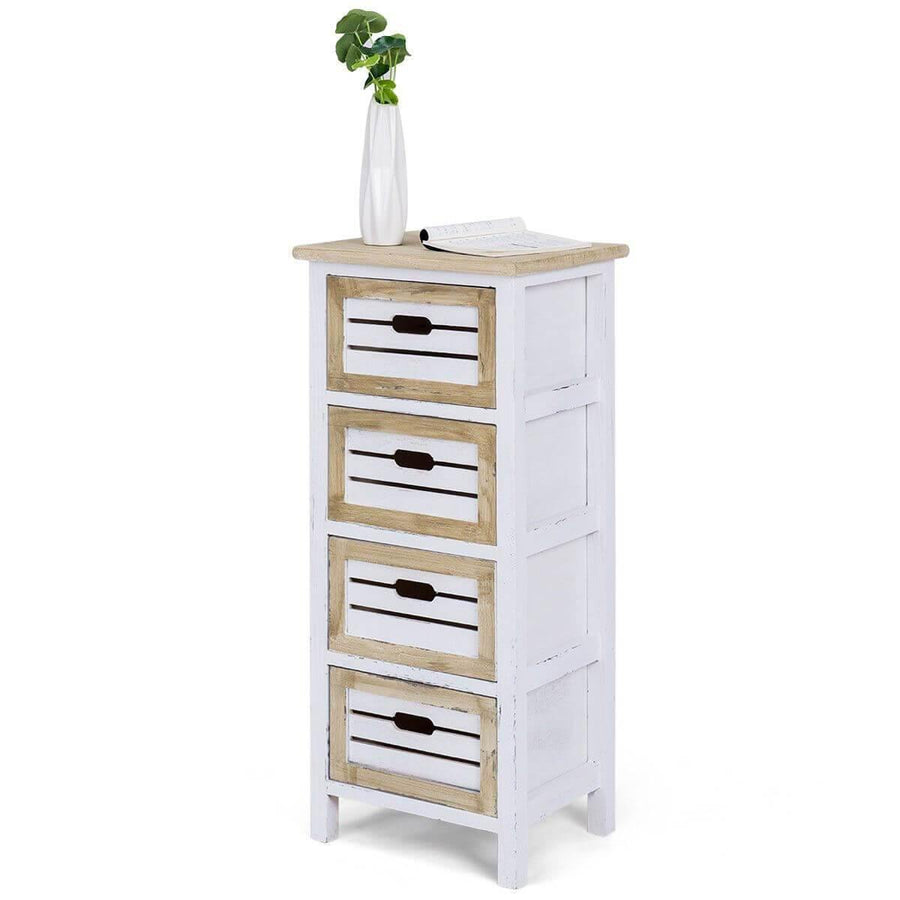Modern Wooden Bedside Table Nightstand with 4 Drawers - Image 5