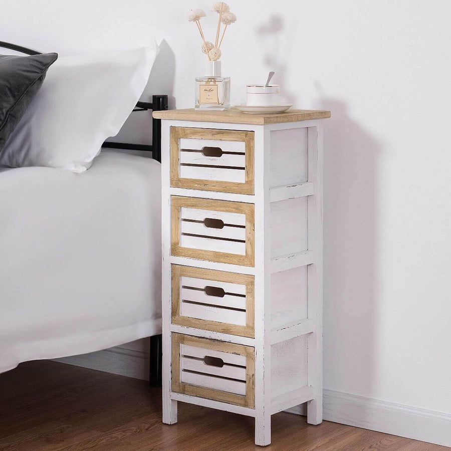 Modern Wooden Bedside Table Nightstand with 4 Drawers - Image 4