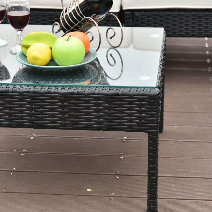 6 PCS Sofa Cushioned Garden Corner Couch Sofa Table Set - Image 2