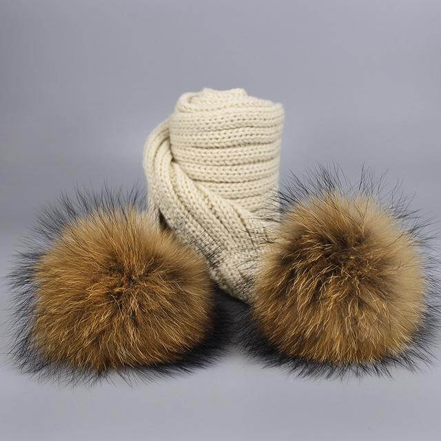 Warm Knitted Fur Hat Scarf Set - Image 12