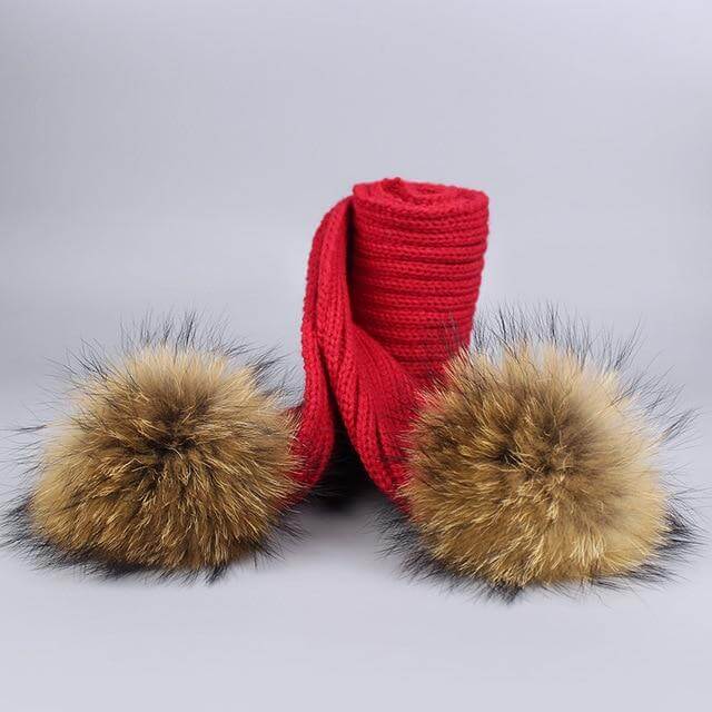 Warm Knitted Fur Hat Scarf Set - Image 16