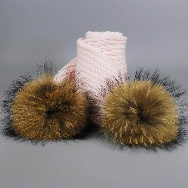 Warm Knitted Fur Hat Scarf Set - Image 24