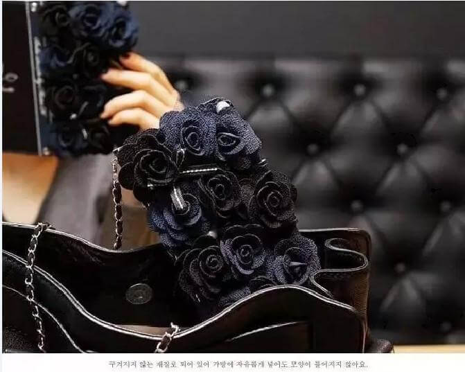 Black Rose Flip Wallet Leather Case For iPhone Models - Image 1