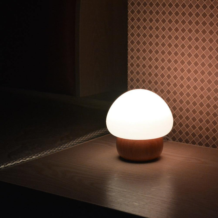 Wooden Mushroom Led Night Lamp - Image 1