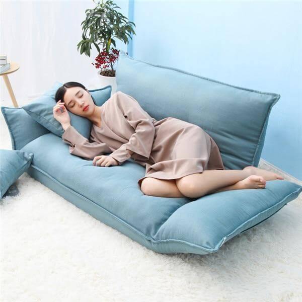 Sleeper Modern Legless Sofa with 2 Pillows - Image 6