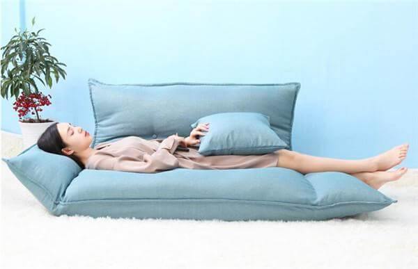 Sleeper Modern Legless Sofa with 2 Pillows - Image 4
