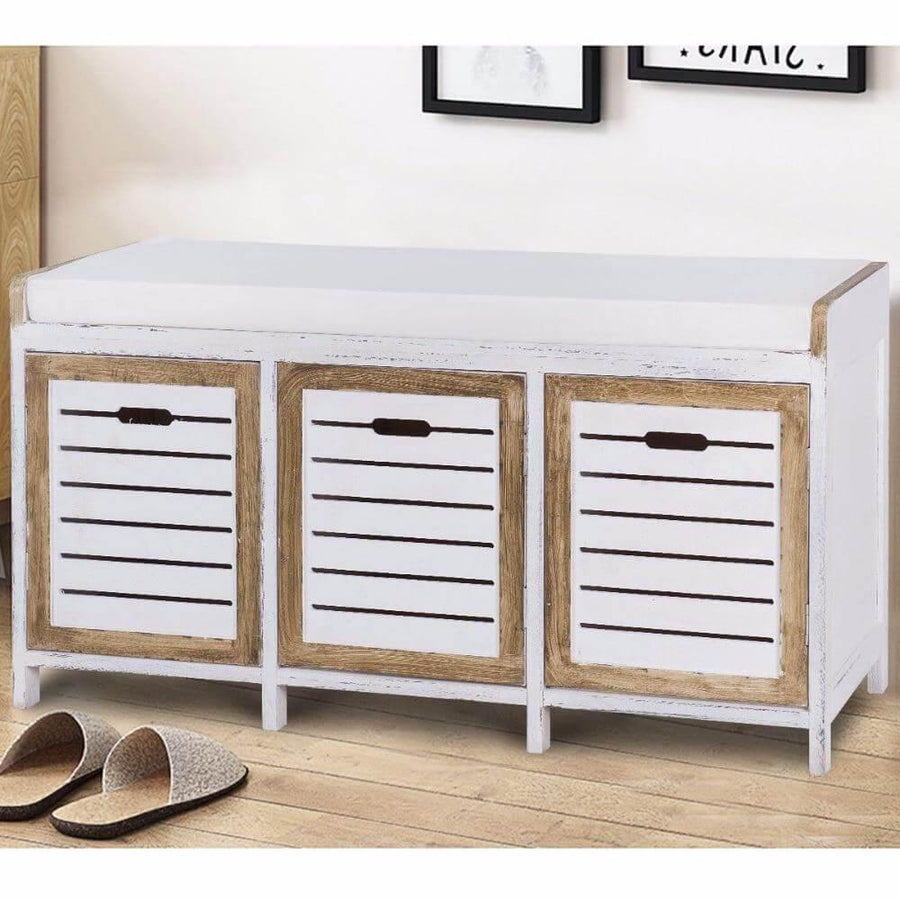 Shoe Stool Storage Rack Bench 3 Storage Organizer - Image 0