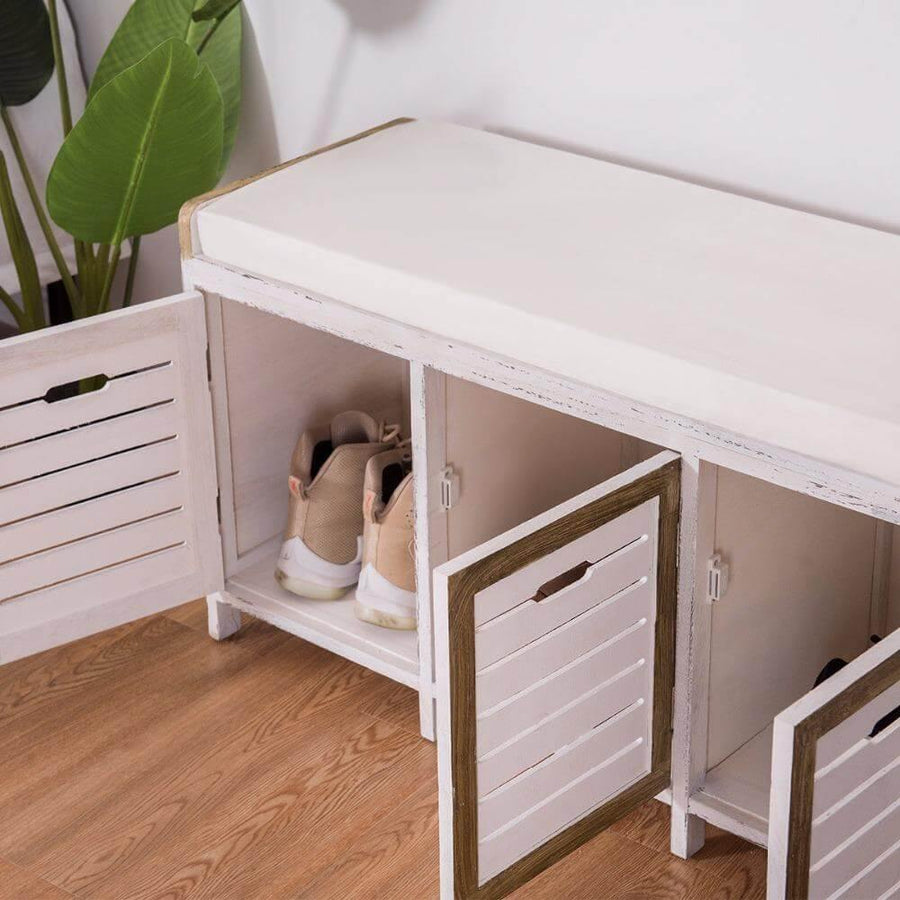 Shoe Stool Storage Rack Bench 3 Storage Organizer - Image 2