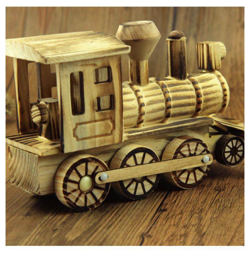 Handmade Handicrafts Wooden Locomotive - Image 1