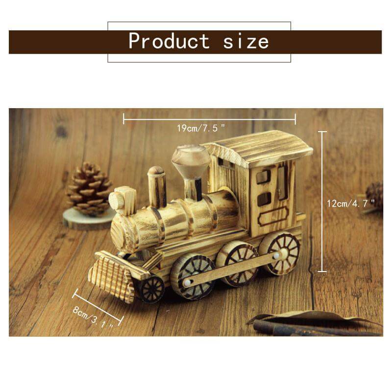Handmade Handicrafts Wooden Locomotive - Image 2