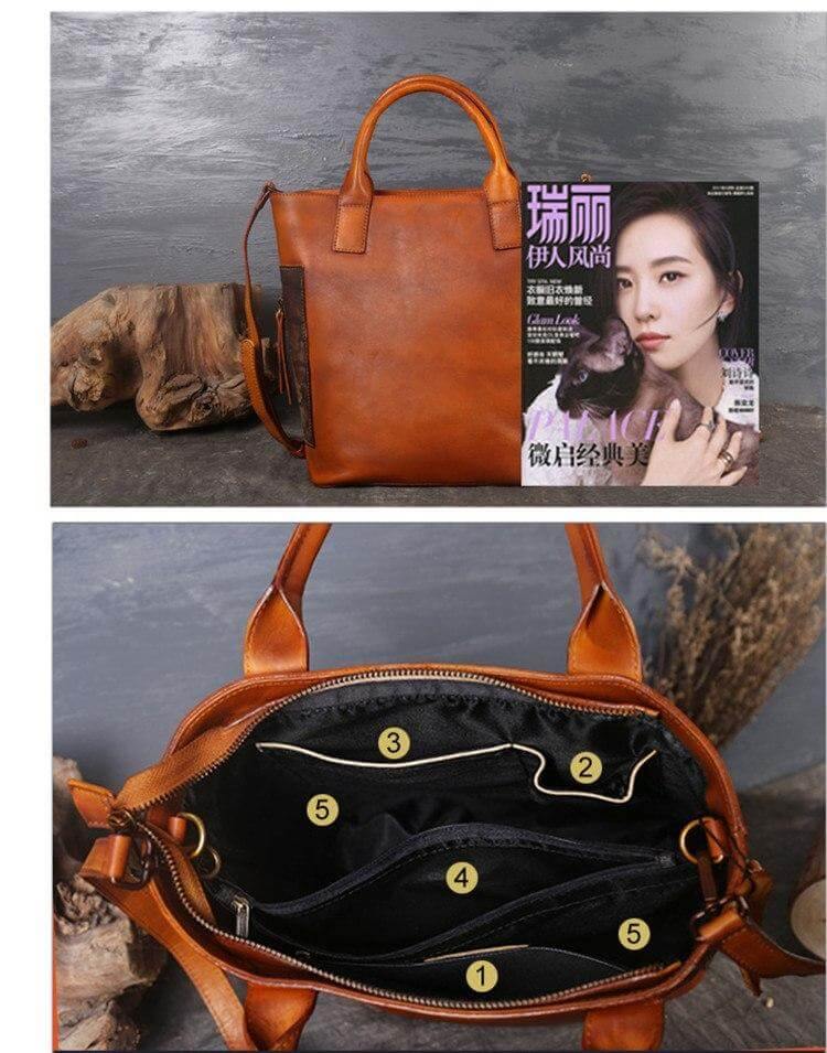 Vintage Pure Leather Luxury Women One Shoulder Purse - Image 10