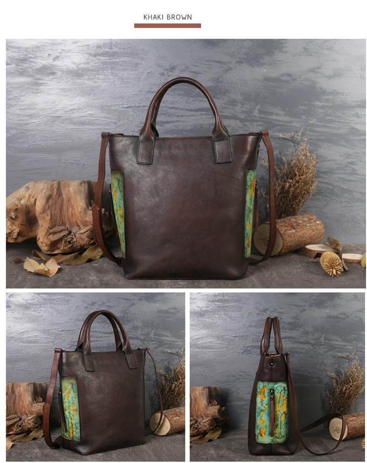 Vintage Pure Leather Luxury Women One Shoulder Purse - Image 9