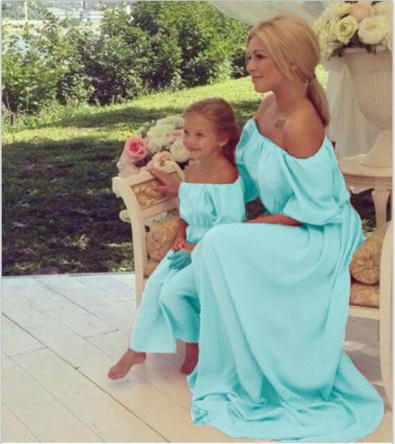 Mommy and me Long Elegant Dress - Image 2