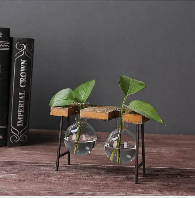 Creative Home Decoration Hydroponic With Iron Feet Plant Vase - Image 1