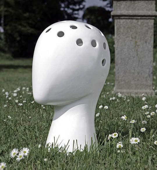 Creative Human Head White Black Decorative Ceramic Vase - Image 4