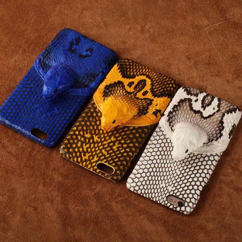 Custom Real Snake Skin Iphone Cases with Snake Head design - Image 4