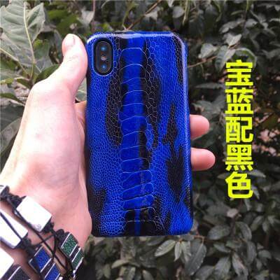 Luxury Real Genuine Natural Ostrich Legs Skin Leather Iphone X Case - Image 6