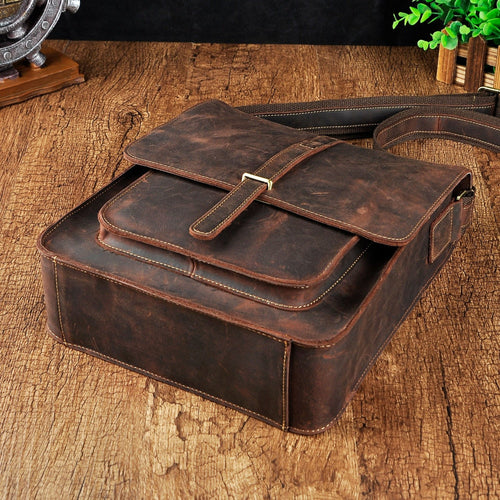 Vintage Stylish Leather Casual Messenger Bag - Image 0