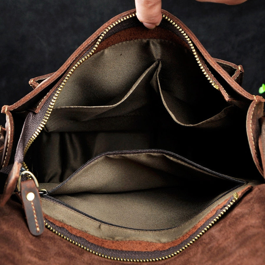 Vintage Stylish Leather Casual Messenger Bag - Image 3
