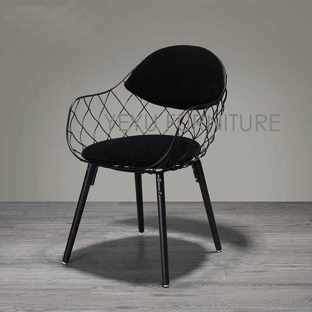 Modern Luxury Design Metal Steel Chair with Wooden legs - Image 9