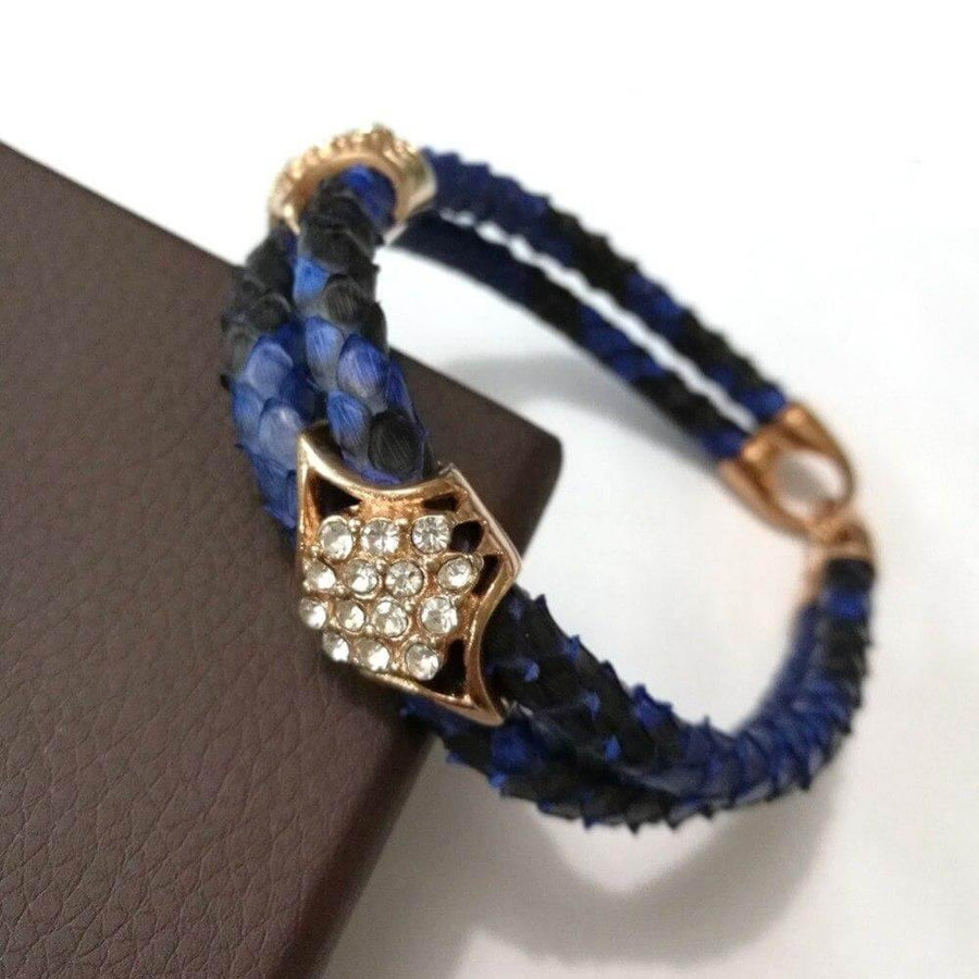 Luxury Python Snake Leather Bracelets with Gold Steel - Image 7